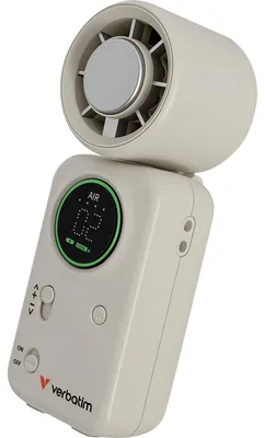 Produktbild von Verbatim Mini-Handventilator mit Kühlplatte USB-C Akku Weiß