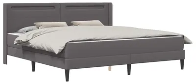 Produktbild von Bettgestell mit Matratze Grau 200 x 200 cm Kunstleder