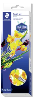 Produktbild von STAEDTLER 989 Synthetik-Pinsel Blisterkarte mit 3 Pinseln: #2 rund, #8 rund, #8 flach