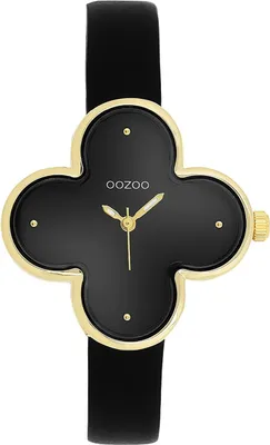 Image de Montre Oozoo noire en cuir Timepieces Femmes Montre à quartz analogique UOC11524