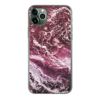 Produktbild von MuchoWow® Handyhülle Schutzhülle Hülle für iPhone 11 Pro Max Natursteine - Lila - Marmor Silikon Softcase Handy Hülle - Schutz