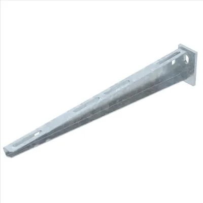 Produktbild von OBO Wand- und Stielausleger, angeschweißter Kopfplatte, B410mm, Stahl, tauchfeuerverzinkt, 1 Stk.