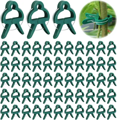 Produktbild von Pflanzenclips 100 Stücke, grün, für Gartenarbeit, Tomatenclips