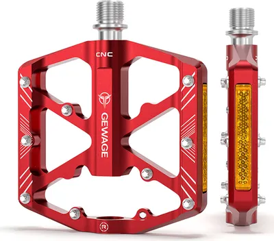 Produktbild von Fahrradpedale mit reflektierenden Streifen, 3 abgedichtete Lager, rutschfeste CNC-Aluminium-Fahrradplattform, 9/16 Zoll Pedale für Rennrad, MTB, E-Bike.