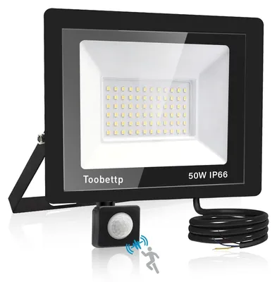 LED-Außenstrahler mit Bewegungsmelder, 50 W, 5000 lm, IP66
