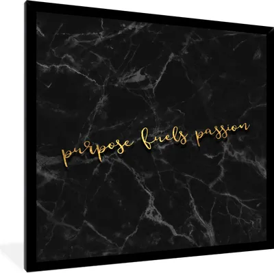 Produktbild von MuchoWow® Gerahmtes Poster Zitat - Sprichwörter - Gold - Marmor 40x40 cm - Poster mit Schwarzem Bilderrahmen Wandposter Rahmen Foto Bilder - Mit Rahmen - Wanddekoration Schlafzimmer