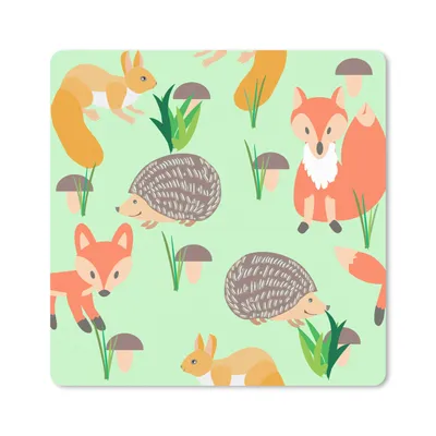 Produktbild von MuchoWow® Mauspad Mousepad Tiere - Muster - Igel 20x20 cm - Mousepads - Maus Mat - Pad - Mausunterlage - Desk Mat - Bureauartikeln