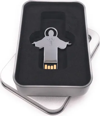 Produktbild von Onwomania Jesus Flach Christii USB Stick in Alu Geschenkbox 8 GB USB 2.0