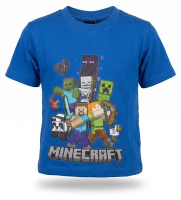 Produktbild von Minecraft Gamer Creeper Kinder T-Shirt Kurzarm Shirt Baumwolle - Blau, 146