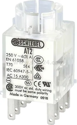 Produktbild von Georg Schlegel Tastkontaktgeber, 2Ö + 2S Kontaktgeber AT Flachstecker 2,8mm x 0,8mm - 1 Stück
