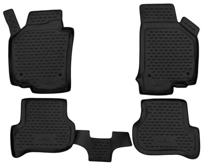 Produktbild von WALSER XTR Gummi Fussmatten Auto für Seat Leon (1P1) 2005 - 2013, 100% passgenaue Auto Fußmatten, robuste Universal Fußmatte Auto, Gummimatten Auto, Auto Fussmatten Gummi, Auto Gummimatten