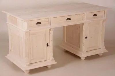 Produktbild von Casa Padrino Schreibtisch Kiefer Massiv Natur unbehandelt England - Englischer Schreibtisch - Antik Stil - Empire Jugendstil Barock Kolonial Shabby Chic