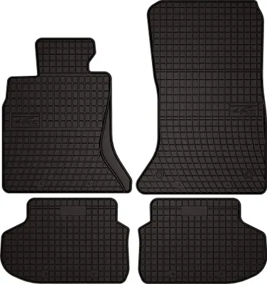 Produktbild von Gummifußmatten passend für BMW 5 F11 FL (Kombi, Touring, Bj. 2013-2017) –  schwarz, passgenau, mit Befestigungen set 4 Stk. - Gummi-Automatten