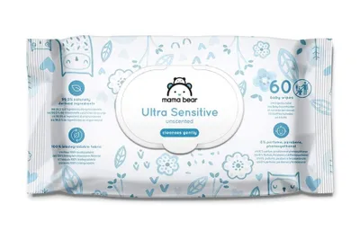 Produktbild von Mama Bear Baby Feuchttücher Babypflege Ultra Sensitive Sanft für empfindliche Haut 12er Pack
