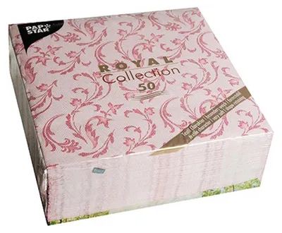 Produktbild von Papstar, 50 Servietten "ROYAL Collection" 1/4-Falz 40 cm x 40 cm bordeaux "Damas