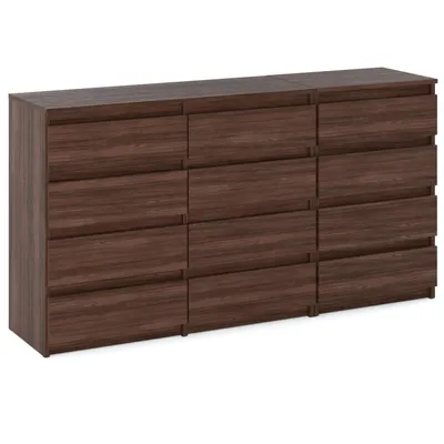 Obrázok produktu pre STIV Möbel | Komoda s 12 zásuvkami (8+4) | Dub Wenge | 180 cm | moderná & bez úchytiek | Spálňa & Obývačka