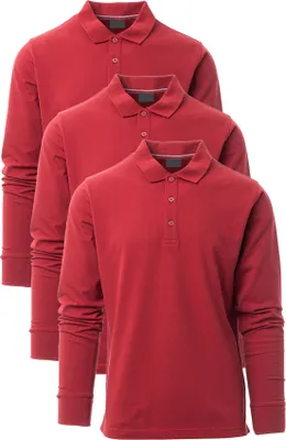 Produktbild von Mivaro Herren 3er Pack Poloshirt Langarm - aus reiner Baumwolle - Regular Fit - Polo Shirt mit Knopfleiste und Kragen - atmungsaktiv und hautfreundlich ideal für Arbeit Freizeit und Büro
