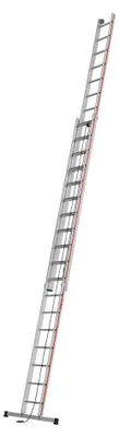 Produktbild von Seilzugleiter, 2-teilig, Kopfteil mit Laufrollen, 2x18 Sprossen, Leiterlänge aus-/eingefahren 8,86/5,23 m, einrastende Fallhaken
