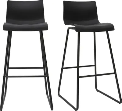 Produktbild von Miliboo - Design-Barhocker Schwarz 76 cm (2er-Set) ONA