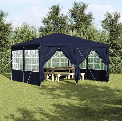 Produktbild von Desgin Partyzelt mit 8 Seitenwänden Blau 4x4 m PE - Pavillons & Partyzelte 42003426