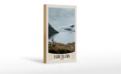 Produktbild von Holzschild Reise 12x18 cm Dänemark Faroe Island Schaf Urlaub