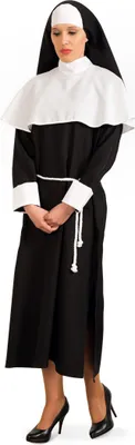 Produktbild von Nonne Nonnen Kostüm Kleid mit Kordel und Haube Gr. 38 Karneval Fasching Party