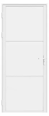Produktbild von Reversibler Türblock aus Aluminium und mattiertem Sicherheitsglas - H204 x B73 cm - Weiß - MASERU