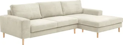Produktbild von Max Winzer Sofa 2,5-Sitzer links / Longchair rechts Florian - Cordstoff creme - Maße: 294 x 175 x 87 cm