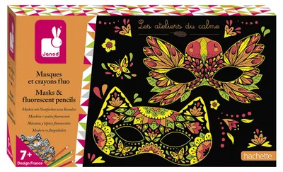 Produktbild von Janod Masken Bastelset Fluor Farben für Kinder