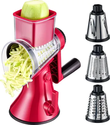 Produktbild von 3-in-1 Multifunktionale Trommelreibe Reiben Schneiden Scheiben, Gemüseschneider, Salatschneider Schleifer