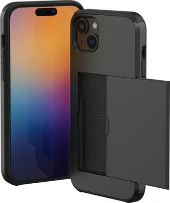 Zdjęcie produktu dla imoshion Backcover z uchwytem na kartę do Apple iPhone 15 Plus - Czarny