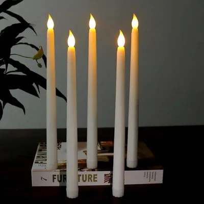 Immagine prodotto di 6 candele a LED a forma di lumino con effetto fiamma realistico - Candele senza fiamma per decorazioni interne e da tavolo (luce bianca calda)