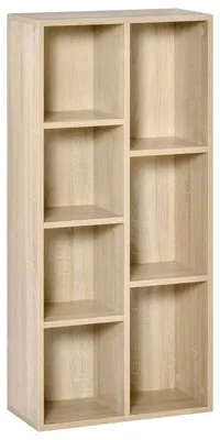 Productafbeelding van Boekenkast - Vrijstaand opbergrek - 4 niveaus - Open kubusontwerp - Hout - 50 x 24 x 106 cm - Naturel