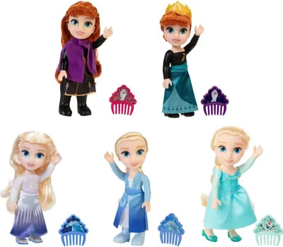 Produktbild von Jakks Pacific Disney Die Eiskönigin – Völlig Unverfroren Puppen + Kamm 5 Stück Zufälliger Versand Sortiert 15cm Blau  Kinder Blau One Size