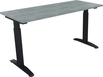Produktbild von Schreibtisch Kufe Einzels. Quadrat B1400xT600xH650-850 an/Beton hell