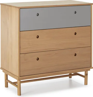 Produktbild von Nachtkommode 3 Schubladen, Massivholz, 80 cm (B) 40 cm (T) 82 cm (H)