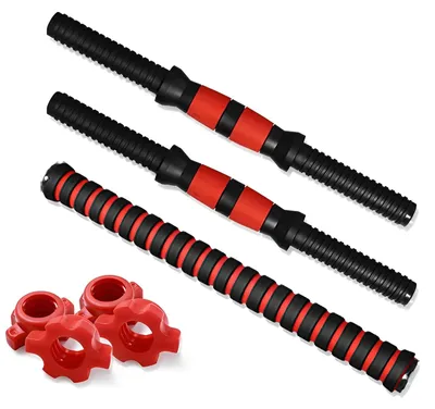 Productafbeelding van Halterstang Halterstangen - Korte halterstang - 35 cm - Set van 2 - Met sluitringen en verbindingsstang