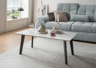 Produktbild von Couchtisch >2166-19< in matt weiß, Keramik - 110x60x60cm (BxHxT)