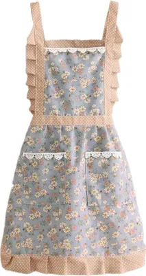 Produktbild von Kochschürze für Damen mit Taschen, mehrlagige Latzschürze zum Kochen, Backen, Grillen und Gärtnern