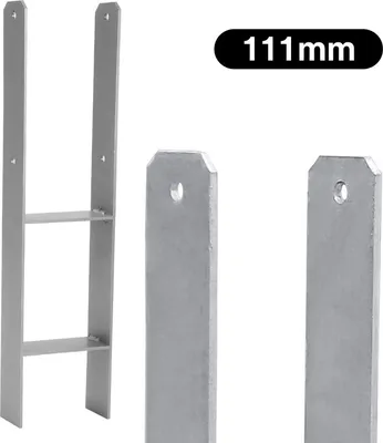 Produktbild von Jopassy 4x Pfostenanker Pfostenschuhe Pfostenträger H-Träger Pfostenanker Materialstärke 4.75 mm Zum Einbetonieren 111MM