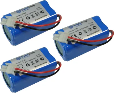 Produktbild von 3x Trade-Shop Li-Ion Staubsauger-Akku 14,8V / 2200mAh Ersatz für Ecovacs 4ICR19/65 BL7402A INR18650-M26-4S1P, iLife PX-B020, Zaco 501929