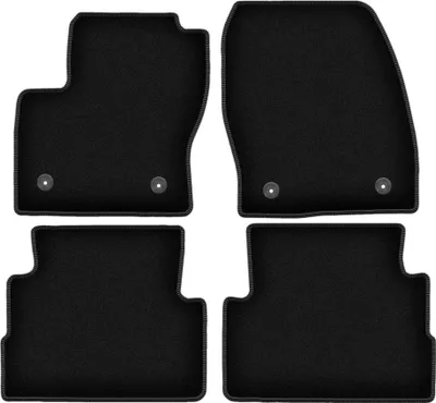 Produktbild von Wielganizator Velours-Autoteppiche – passend für Ford Kuga MK2 (SUV, Bj. 2012-2019) –  schwarz, passgenau, mit Befestigungen set 4 Stk.