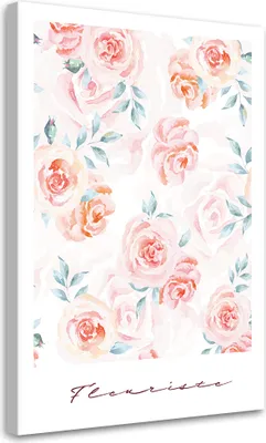 Produktbild von Leinwandbild Pastellblumen Rosenblüten 60x90 Feeby Rosa bild für die wand bereit zum aufhängen