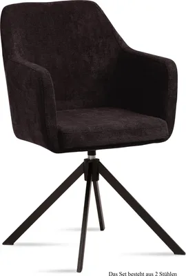 Produktbild von Armlehnstuhl drehbar (2er-Set) Denice 57x87x60 Schwarz/Espresso