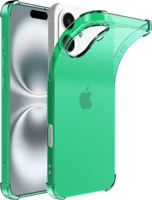 Immagine prodotto di Smartphonica Custodia per iPhone 16 Custodia trasparente in silicone antiurto con bordo antiurto - Custodia antiurto - Verde