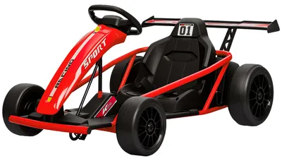 Zdjęcie produktu dla Elektryczny gokart dla dzieci AIYAPLAY 24 V, prędkość 6–13 km/h, gokart do driftu z łagodnym startem i muzyką