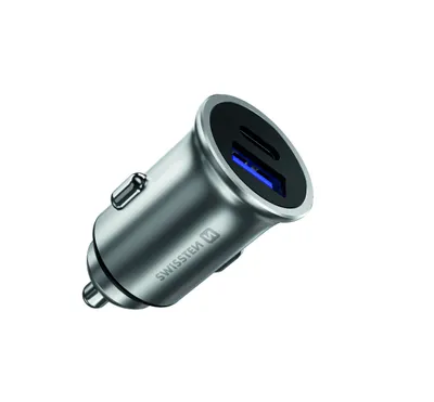 Image de Adaptateur voiture SWISSTEN 36W, 2 ports, USB-C, USB-A