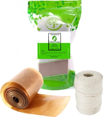 Produktbild von Kunstdarm 45mm / 10mts + Wurstgarn 80m, Metzger Kollagenhülle, Küchengarn, Rohwurstdarm