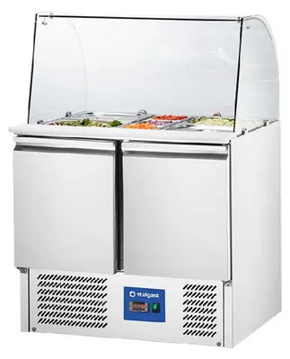 Productafbeelding van Starline saladebar met glazen afdekking - 2 deuren - geschikt voor 10 x GN 1/4 bakken