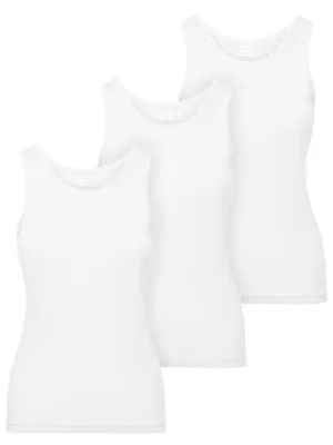 Image de Ladeheid - Lot de 3 débardeurs en coton pour femmes LA40-262 (blanc, XXL)